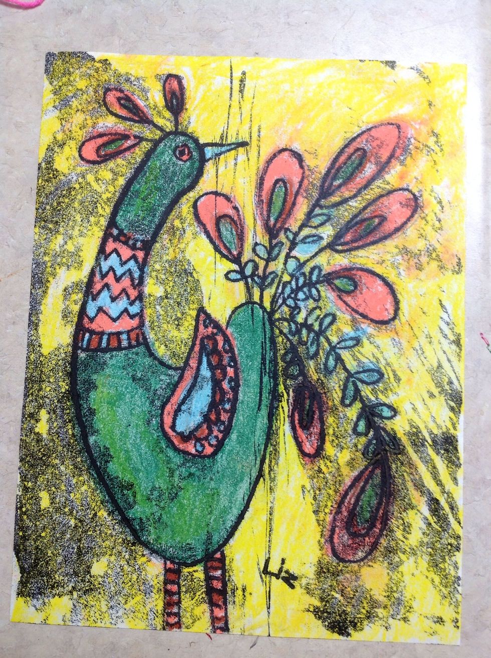 Voila! A colorful mono print!