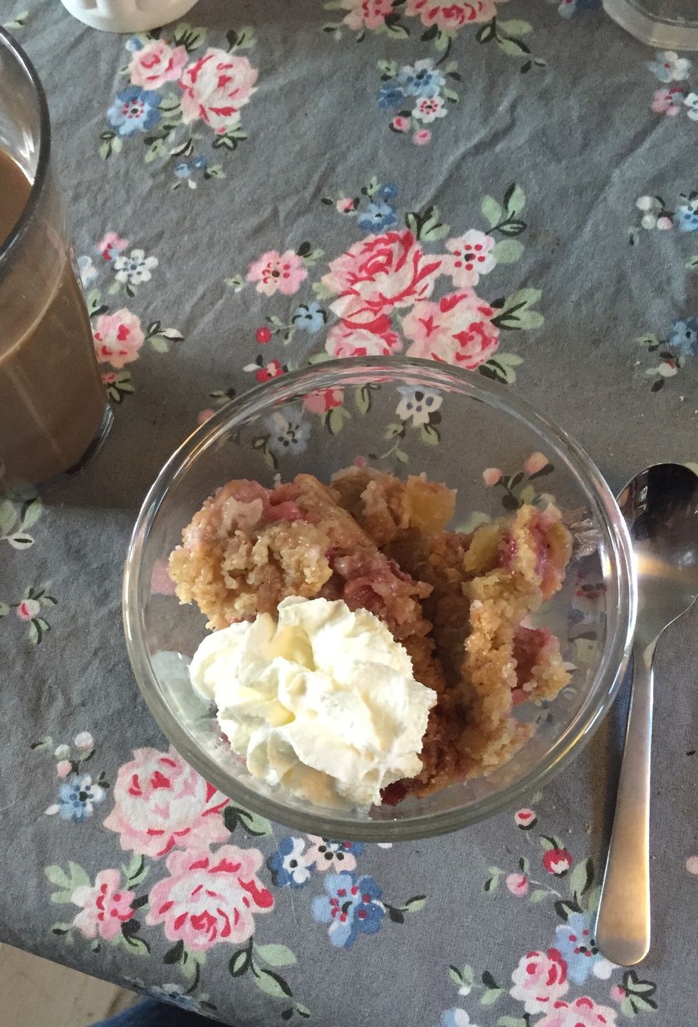 Voila! Crumble with whipped cream \ud83d\udc9c
