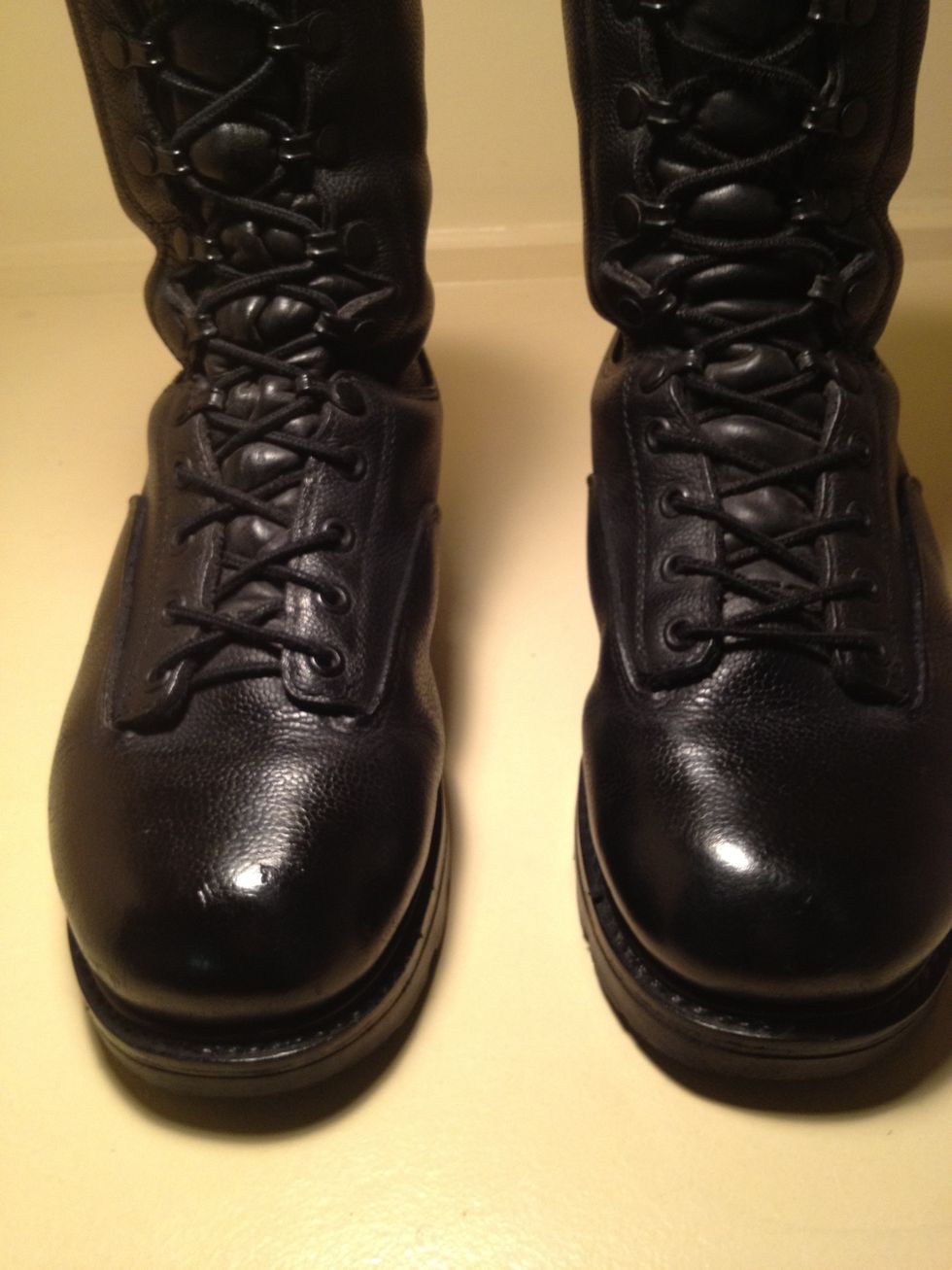 Voila! Shiny boots that are up to military standards.