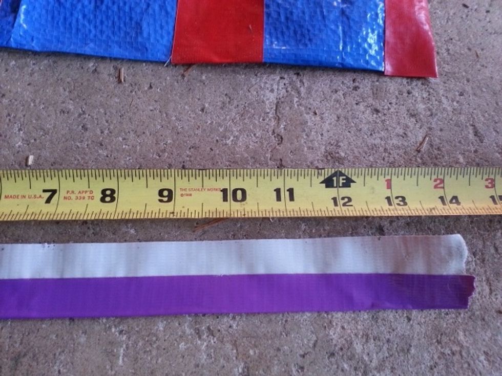 Waist strap - tear off a piece of duct tape roughly 14" Fold in 3 rds