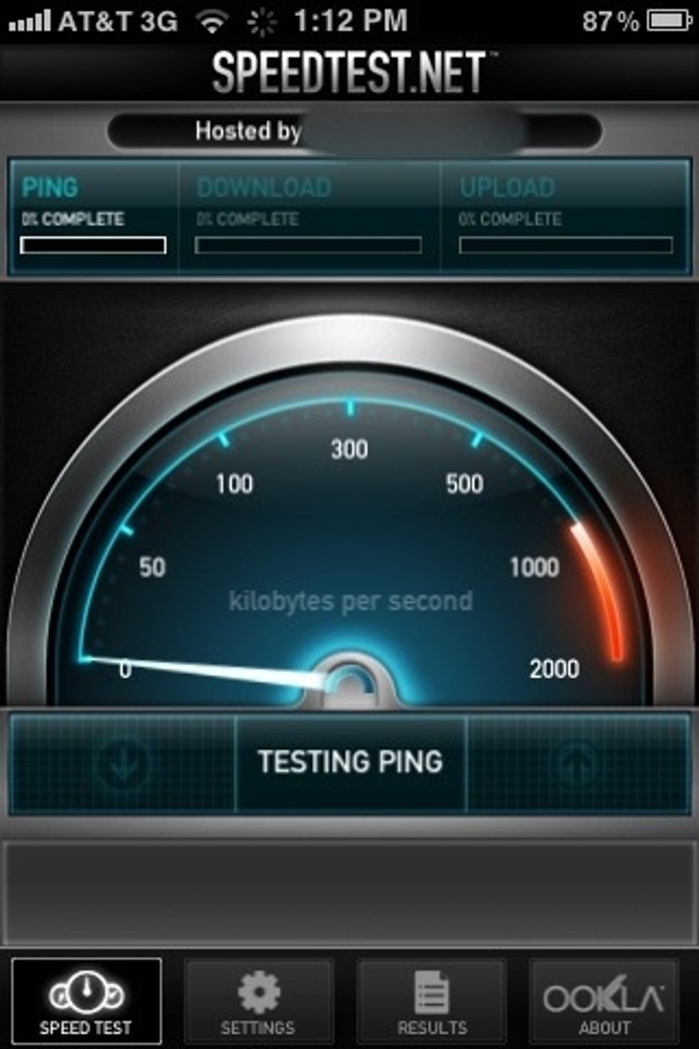 Wait for it to test your internet's Ping,Download and Upload speeds.