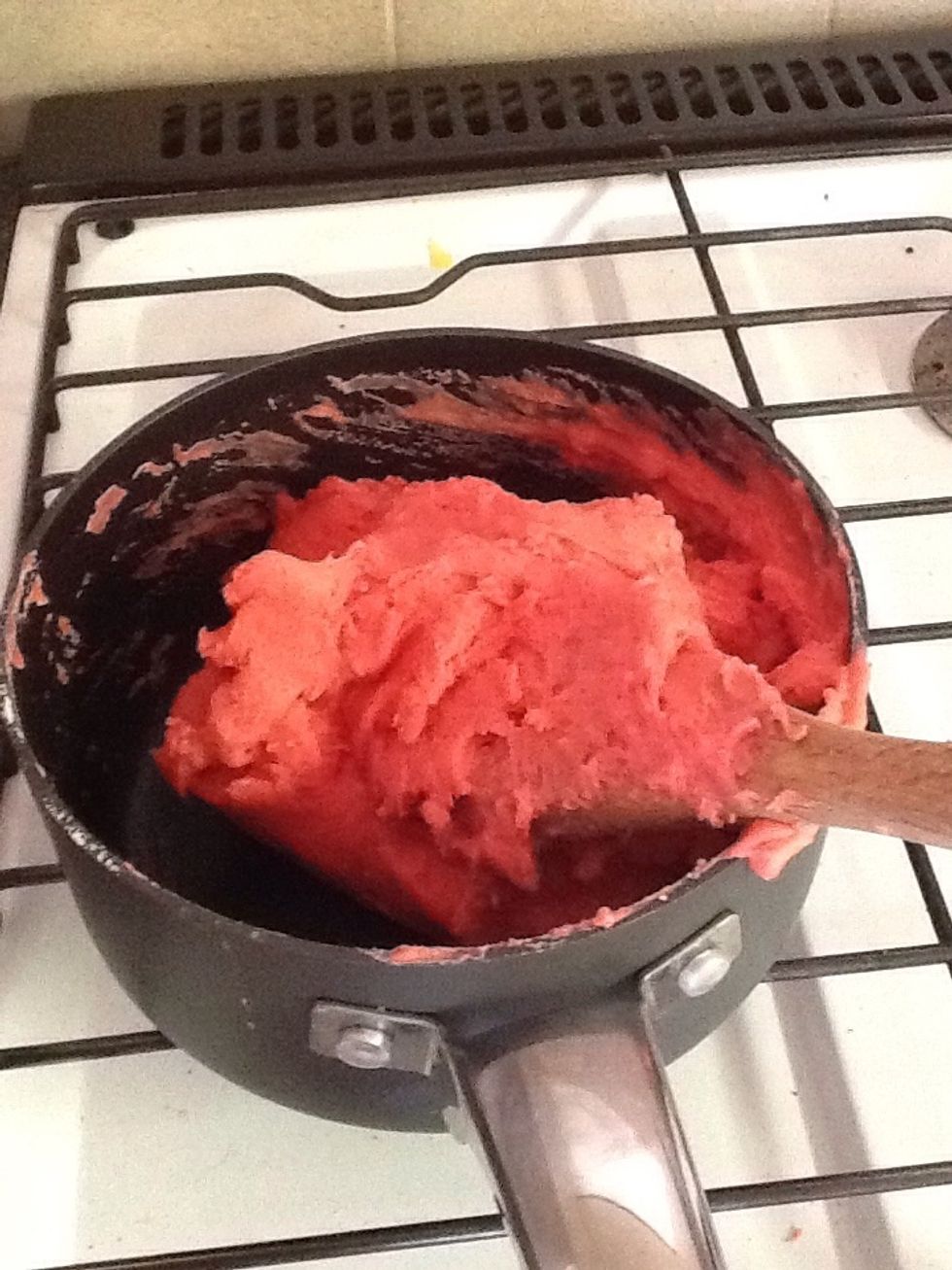 Wait for your playdough to cool then store it in a plastic container.