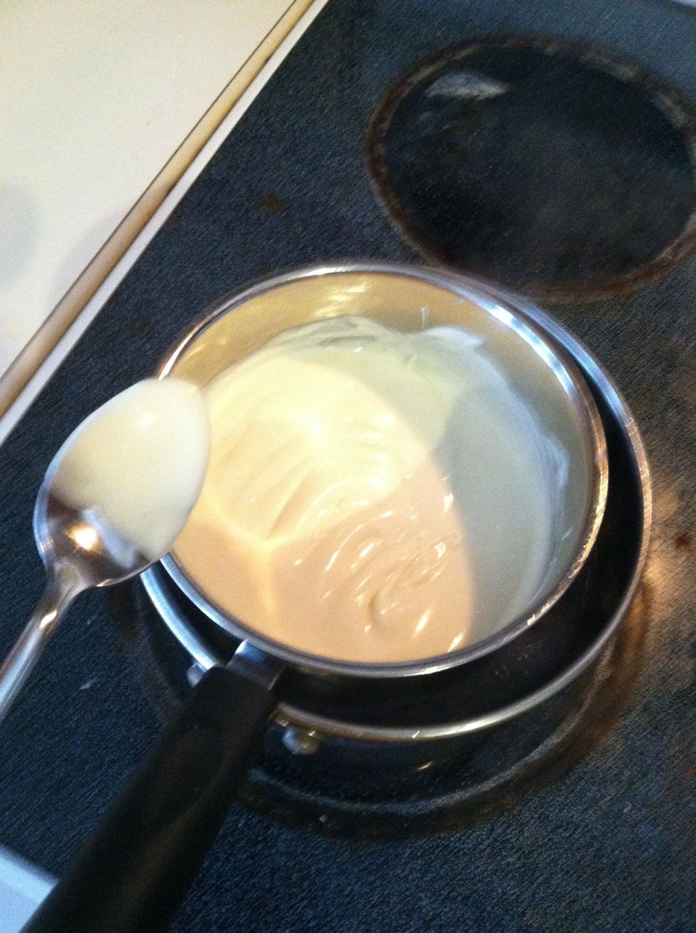Wait till chocolate is all the way melted. In my experience stirring helps a lot