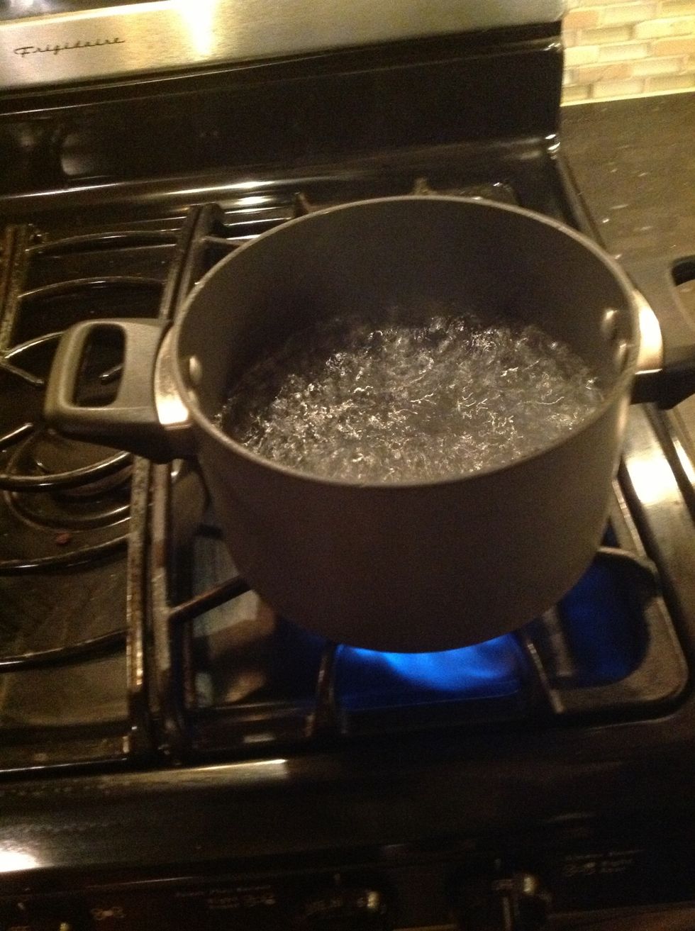 Wait till the water has boiled.