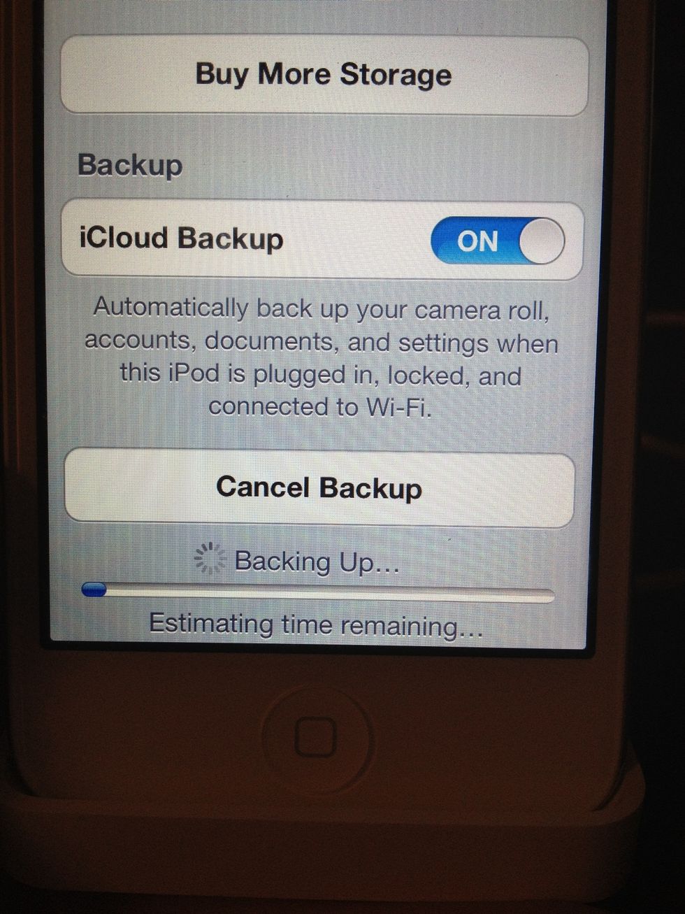 Wait until it is all backed up.