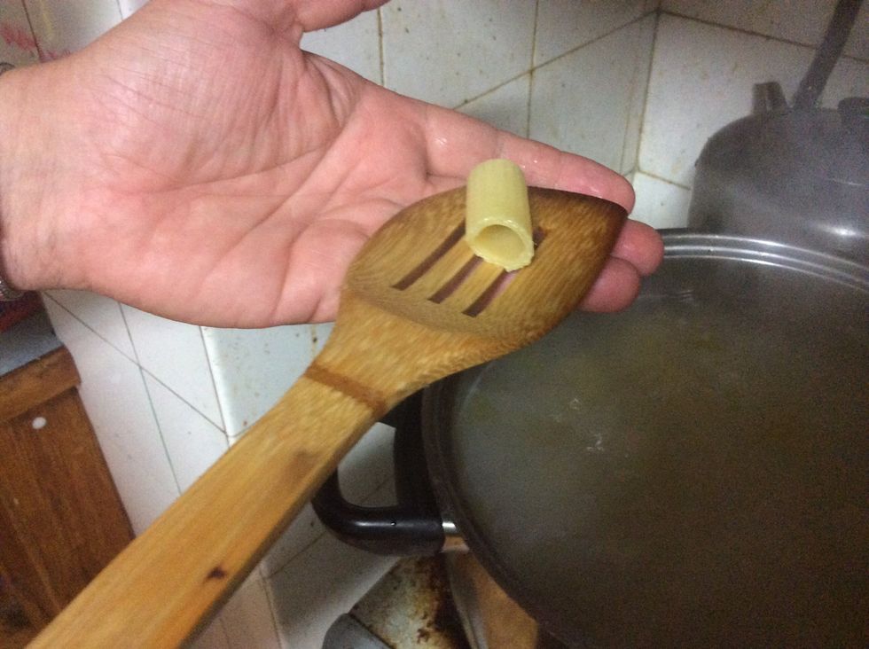 Wait until pasta is al dente