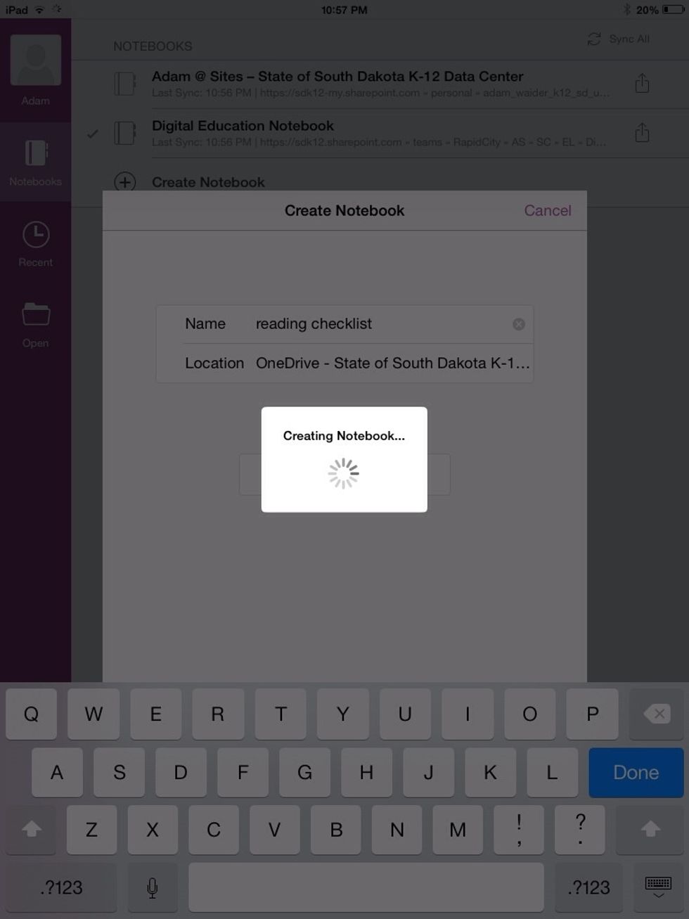 Wait while it creates your notebook.