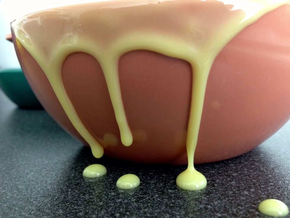 Waiting for fudge to cool and set is a cruel game. Before cleaning and washing up, I recommend licking condensed milk off the bowl. Pretty bowl required for licking tin equals cut tongue.