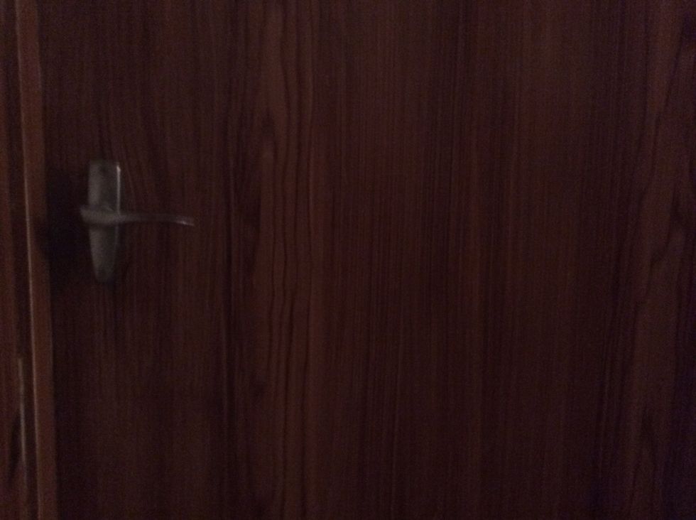 Walk up to the door.