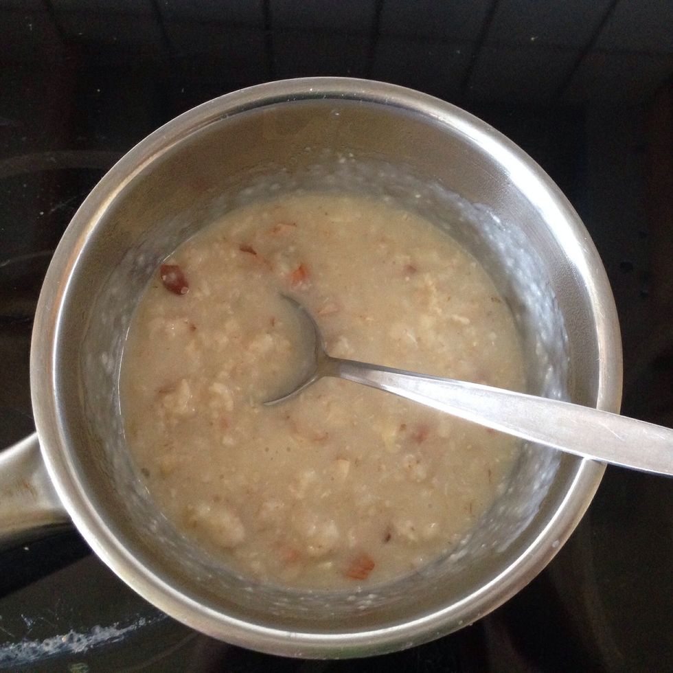 Warm it up and stir it well together