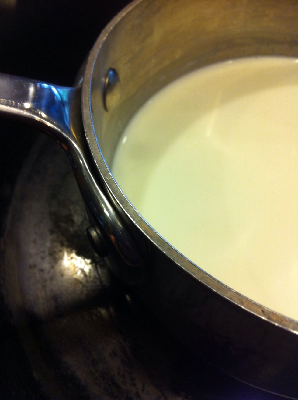 Warm the cream to almost boiling