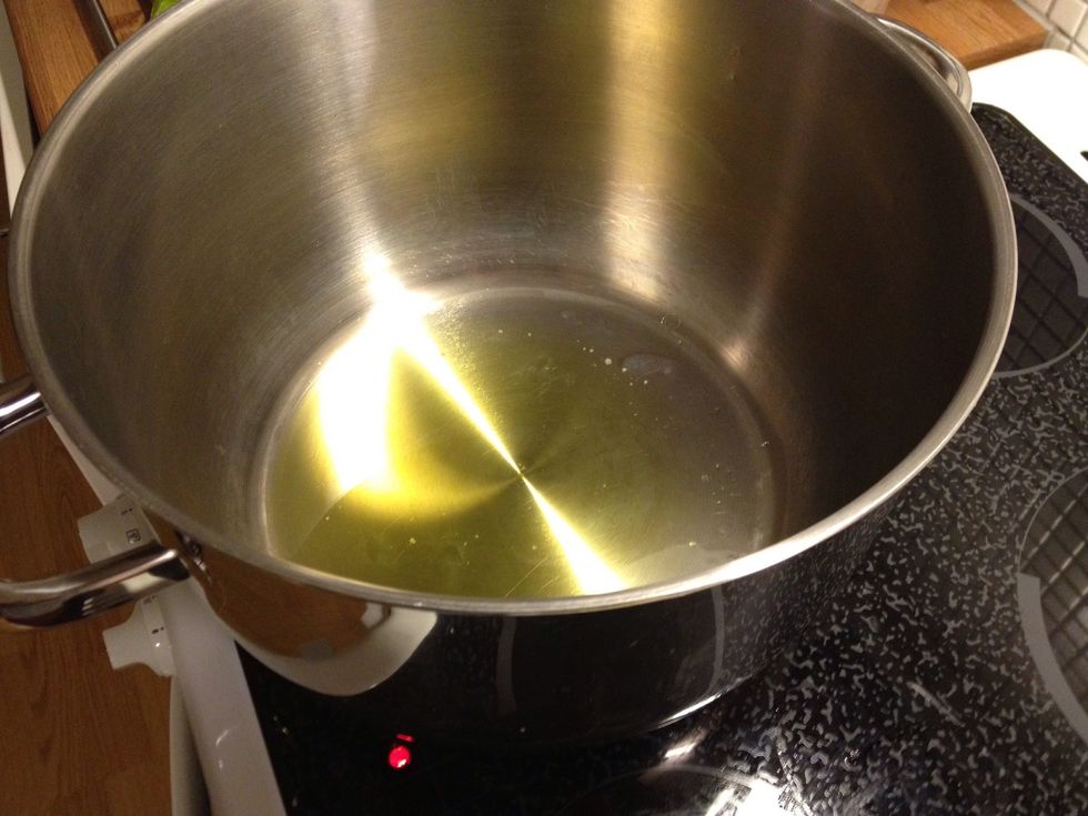 Warm the olive oil.