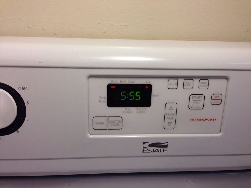 Warm up the oven for 350