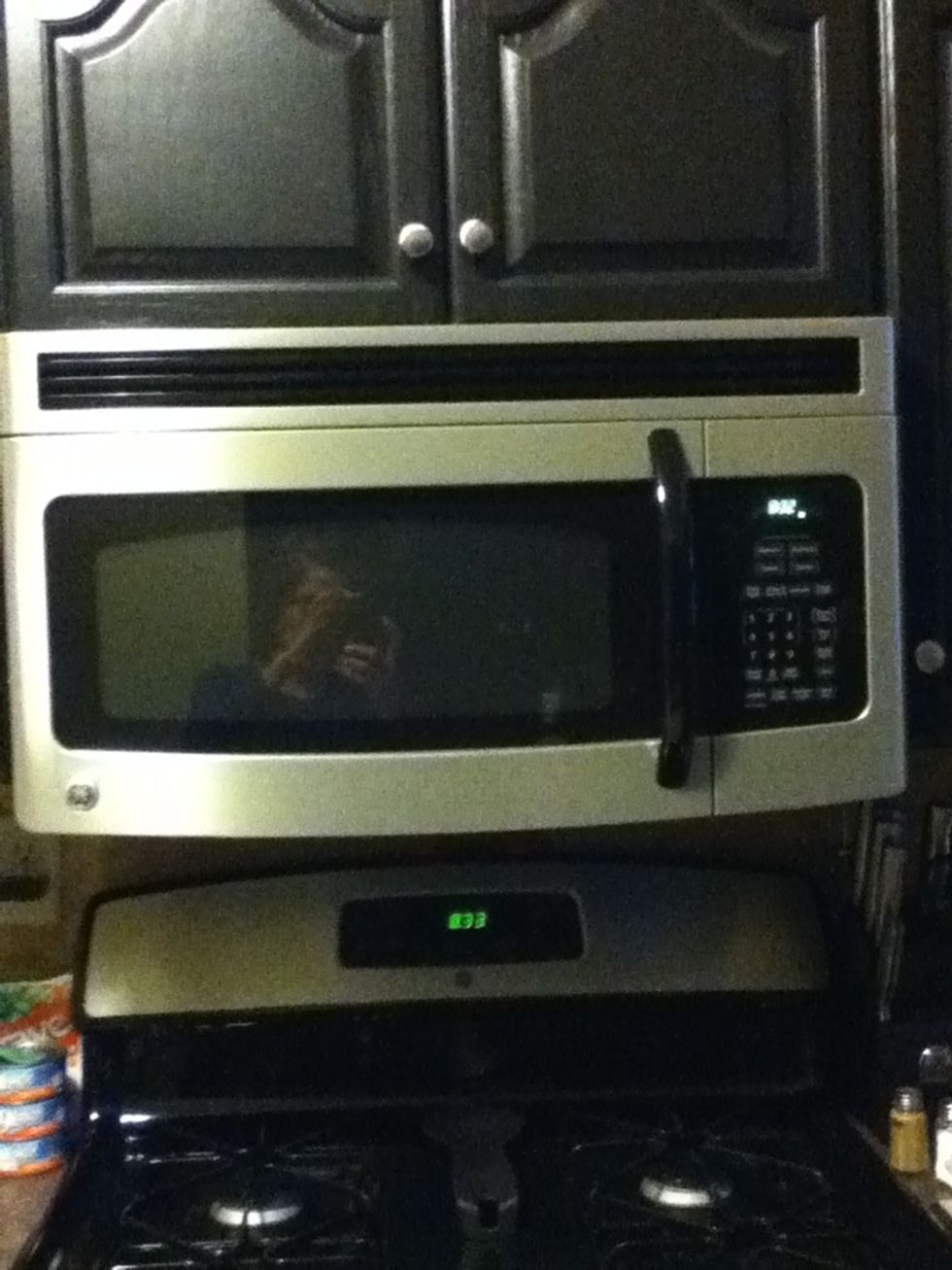 Warm up the pot roast in the microwave, following the cooking instructions on the pack. *note if meat is frozen double cooking time