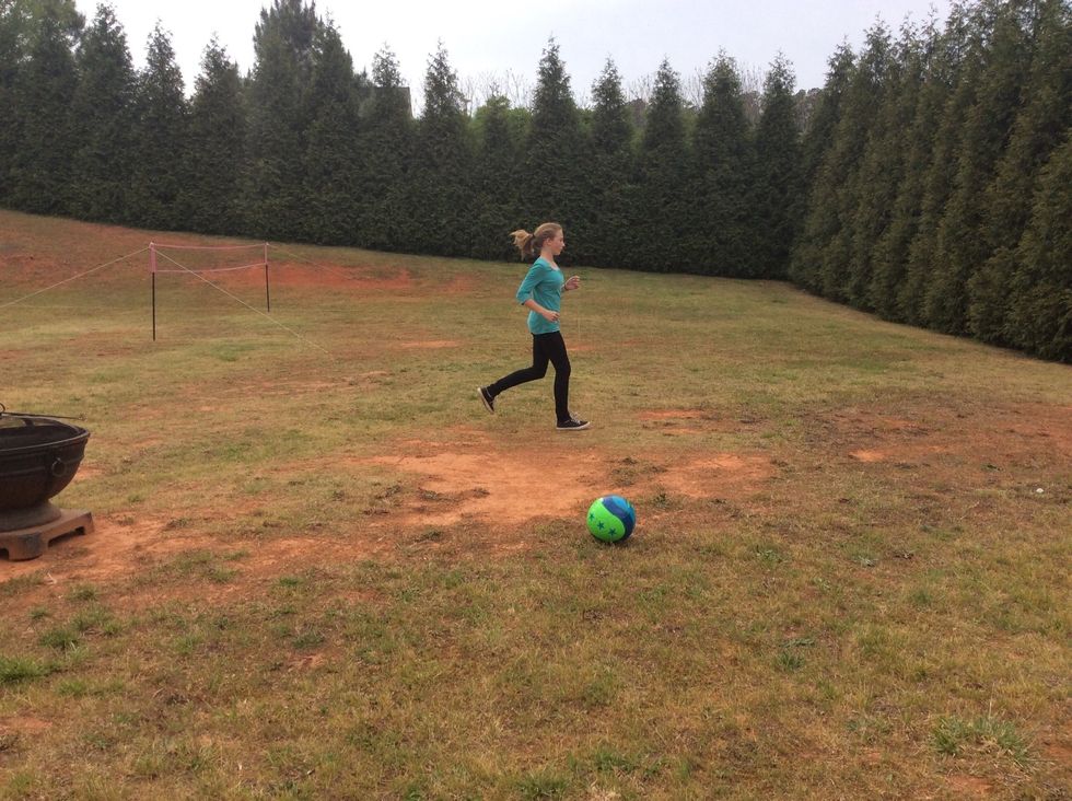 Warm up your muscles by running about 5-10 yards three times