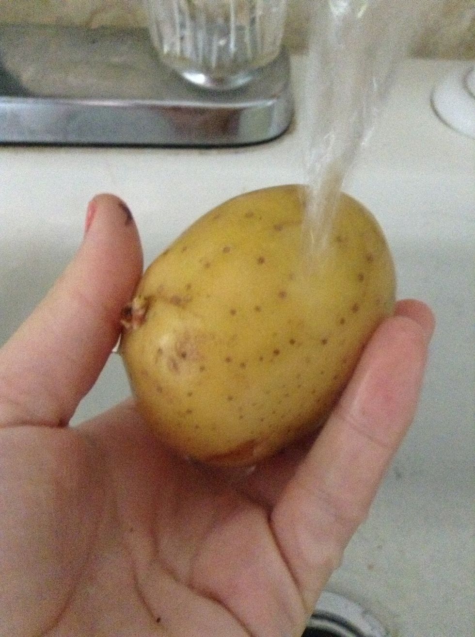 Wash all potatoes. I used 12 small potatoes. 6 medium sized potatoes will do.