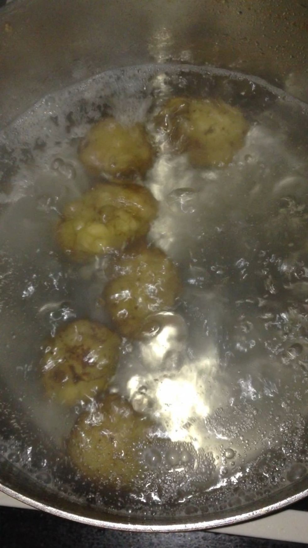 Wash and boil you baby potatoes