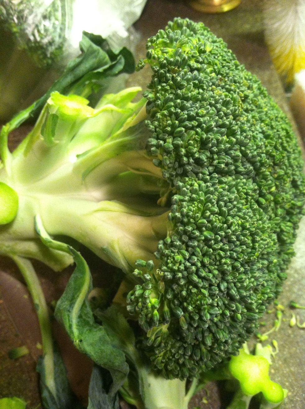 Wash and cut up your broccoli into small florets. Steam them while you do the biscuits....