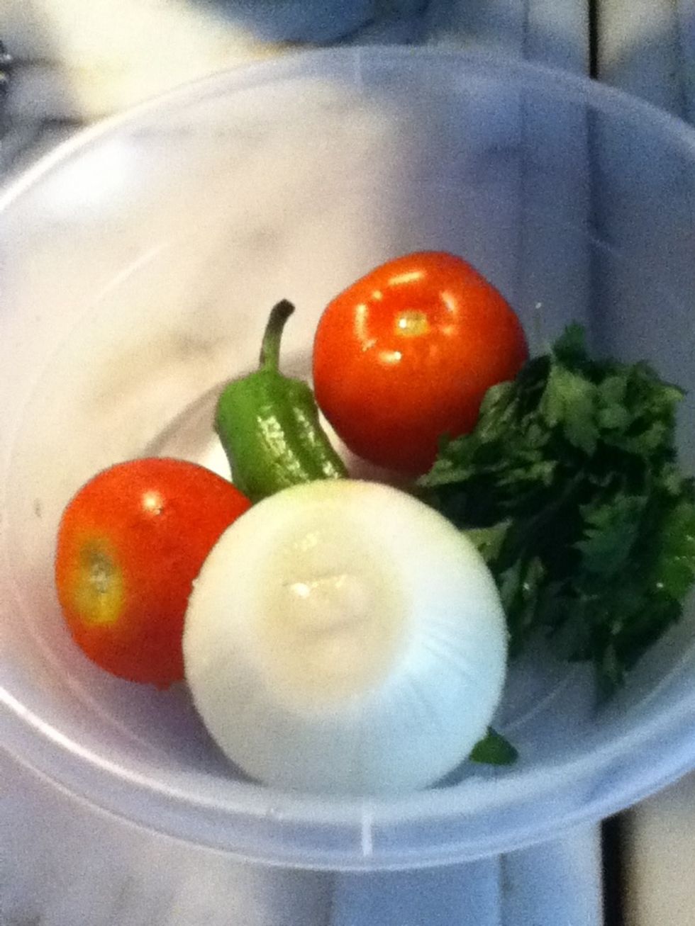 Wash and cut vegetables to small pieces