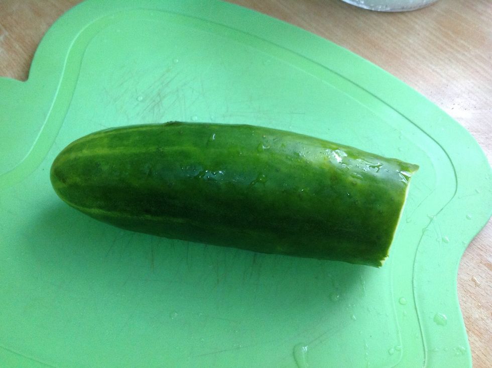 Wash and cut your cucumber (optional - I had some in the fridge and want to use it up)