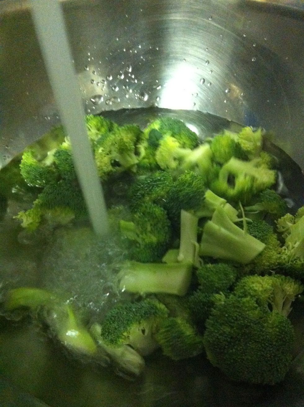 Wash and dry your broccoli completely.