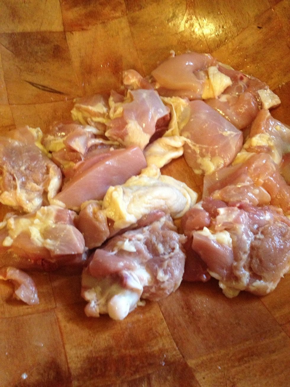 Wash and dry your chicken. Put in a bowl.