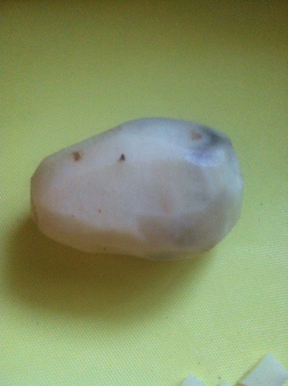 Wash and peel your potatoes and cube them into small pieces.