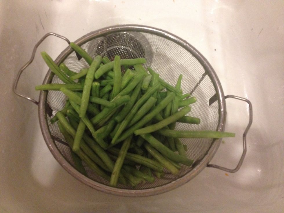 Wash and trim green beans