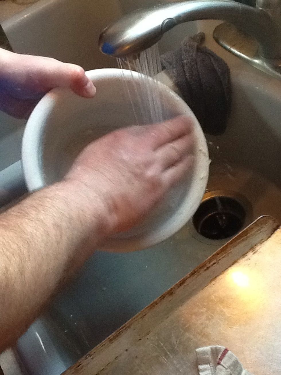 Wash bowl for second use later.