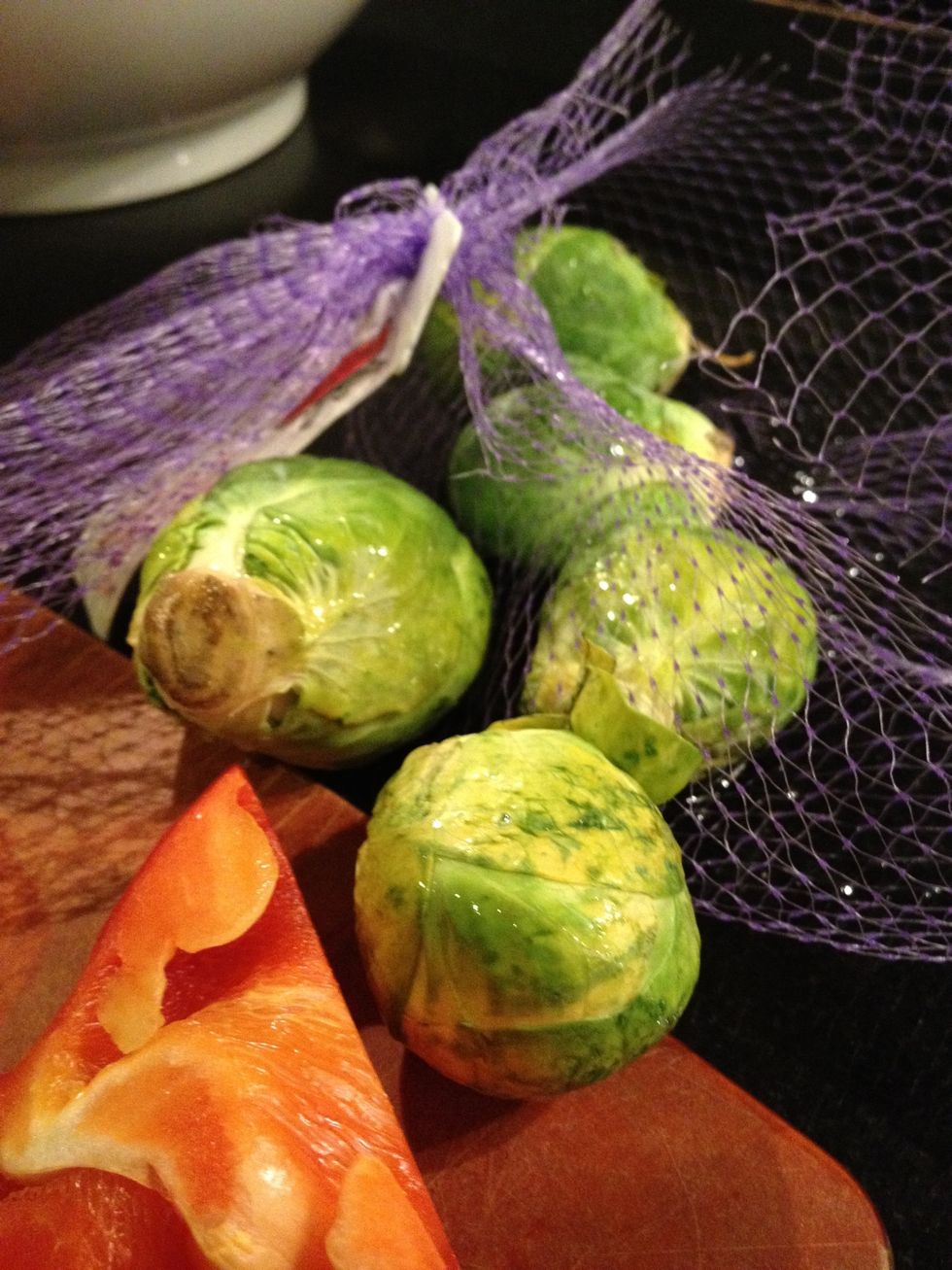 wash Brussels sprouts