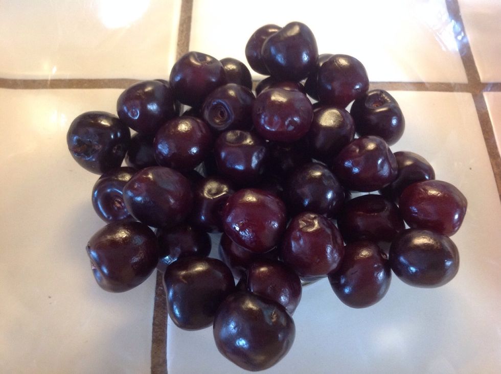 Wash cherries, remove stems.