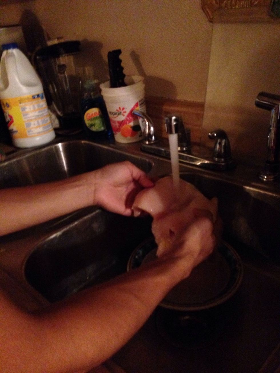 Wash chicken