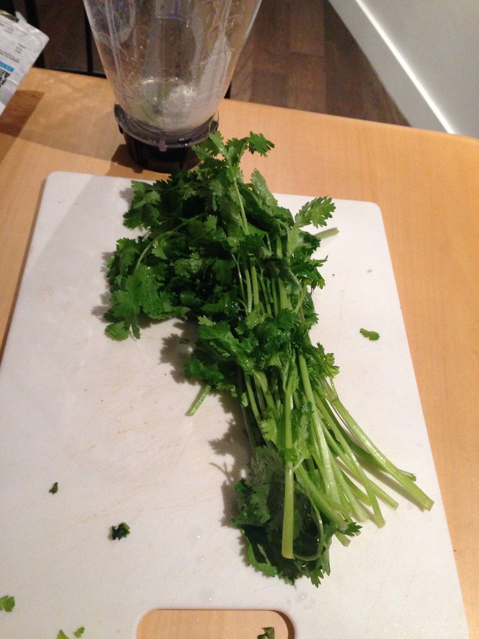 Wash cilantro thoroughly