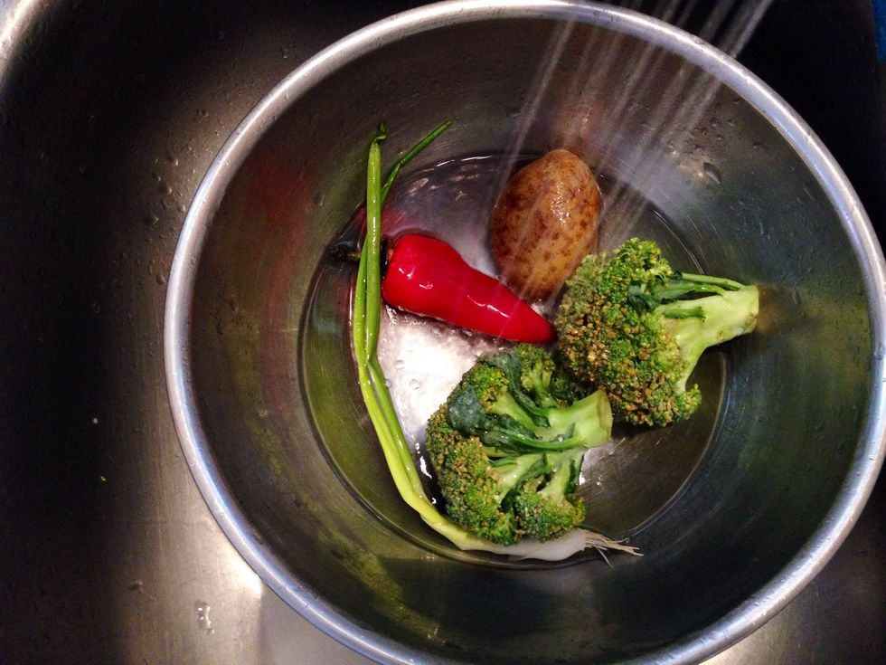 Wash off your vegetables.