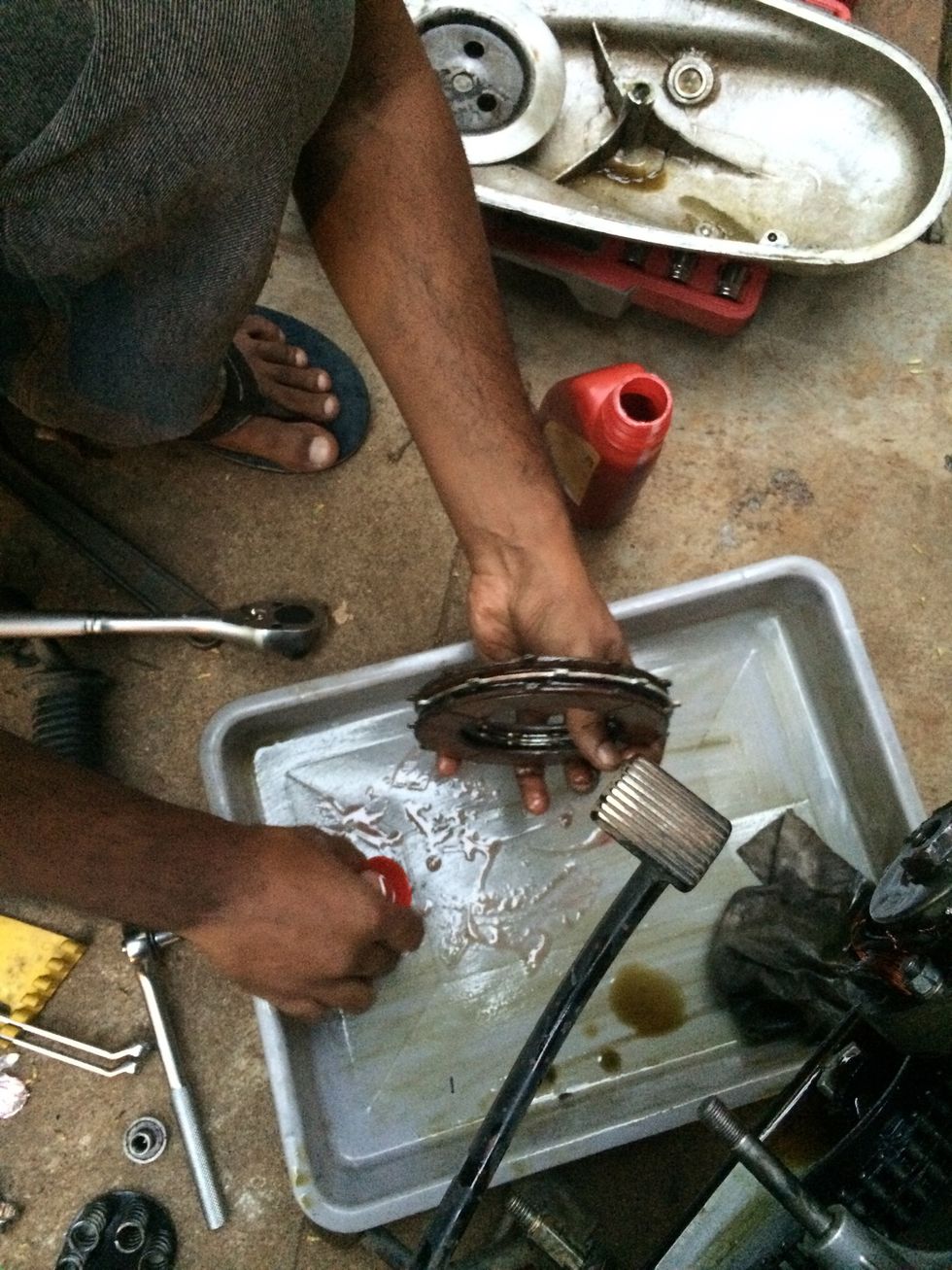 Wash once more with some 20W40 oil