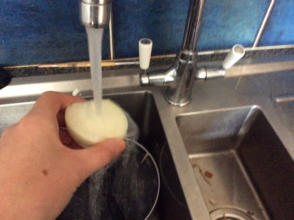 Wash one half all over