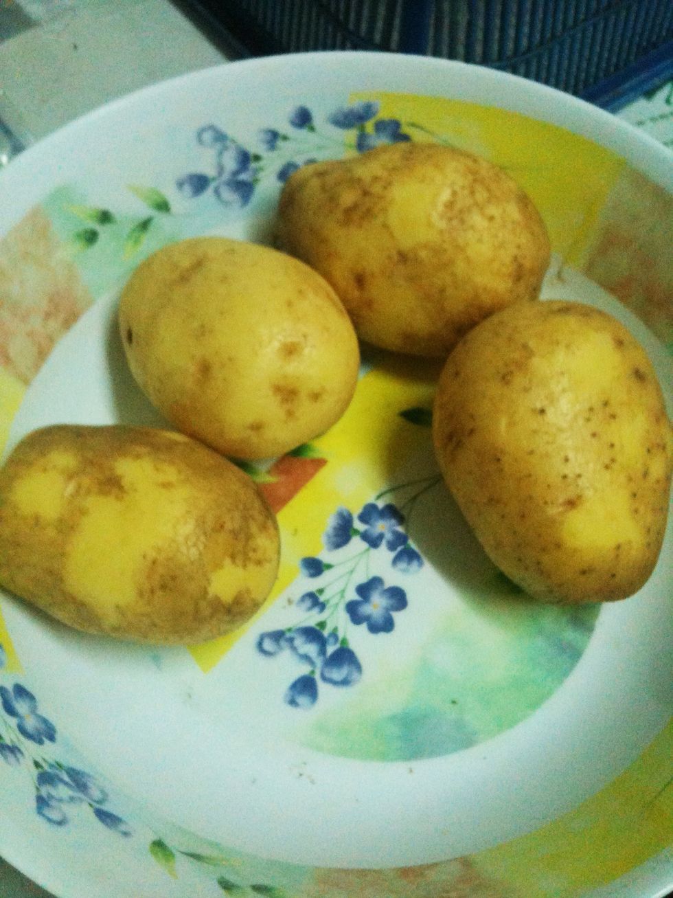 Wash potatoes until you sure that its clean enough.
