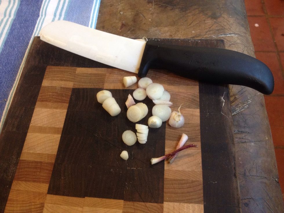 Wash ramps and cut them like so