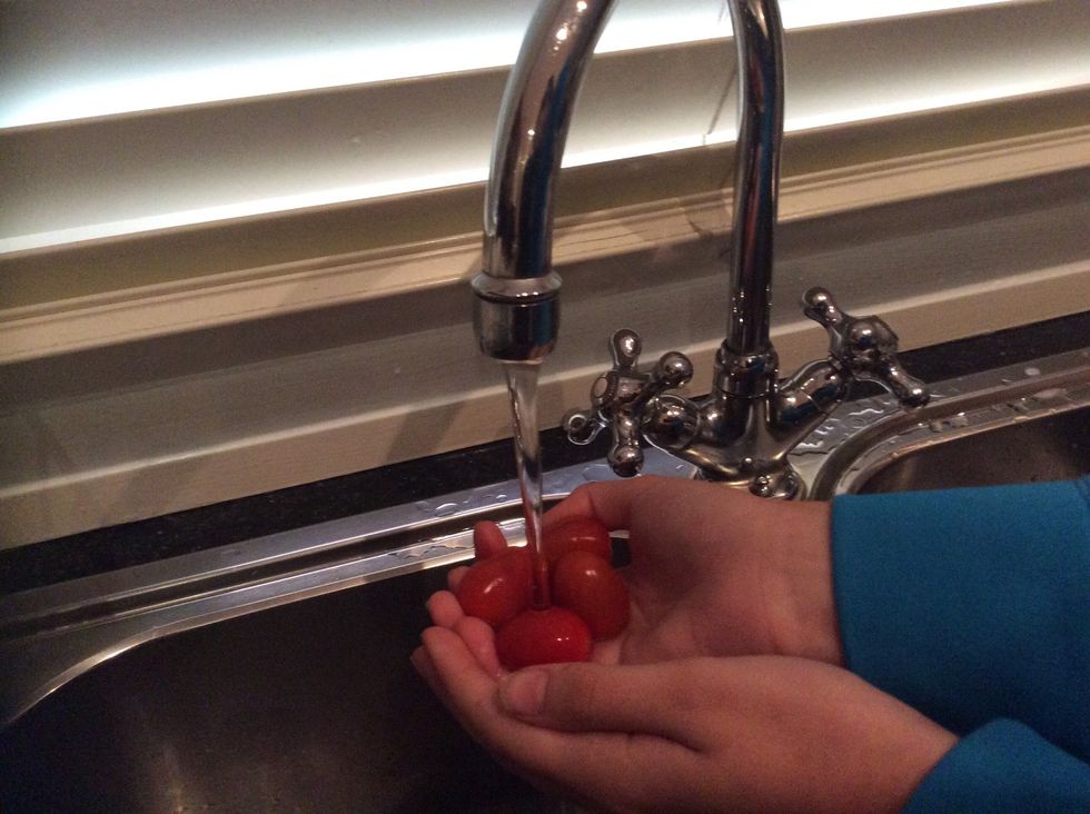 Wash some cherry tomatoes