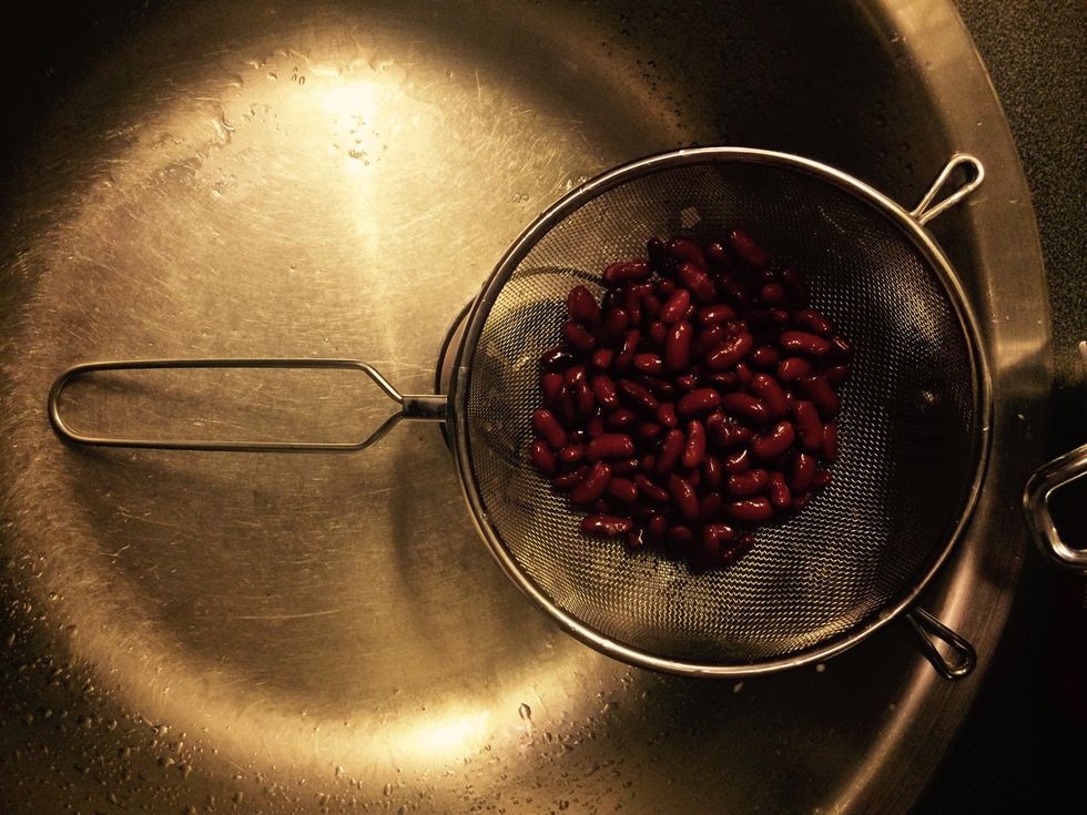 Wash the beans (to take away the excess liquid from the can).