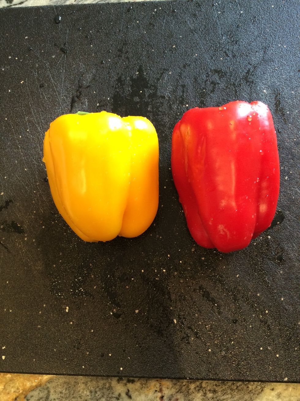 Wash the bell peppers