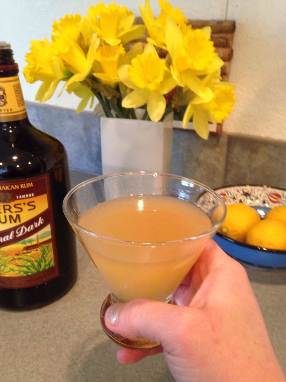 Wash the dishes, and then enjoy your "juice" while the cake bakes.