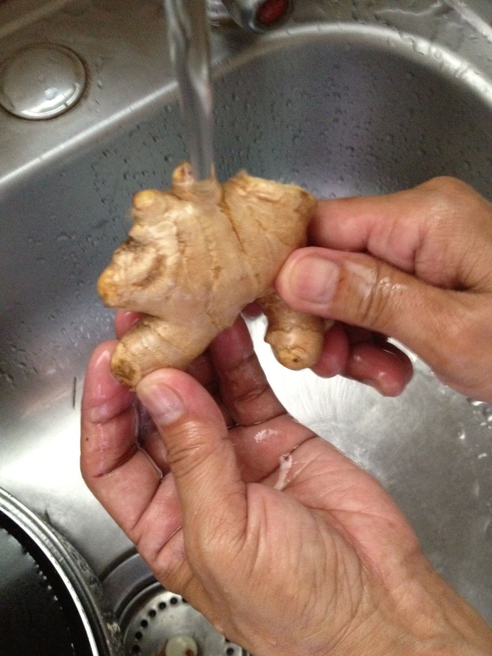 Wash the ginger
