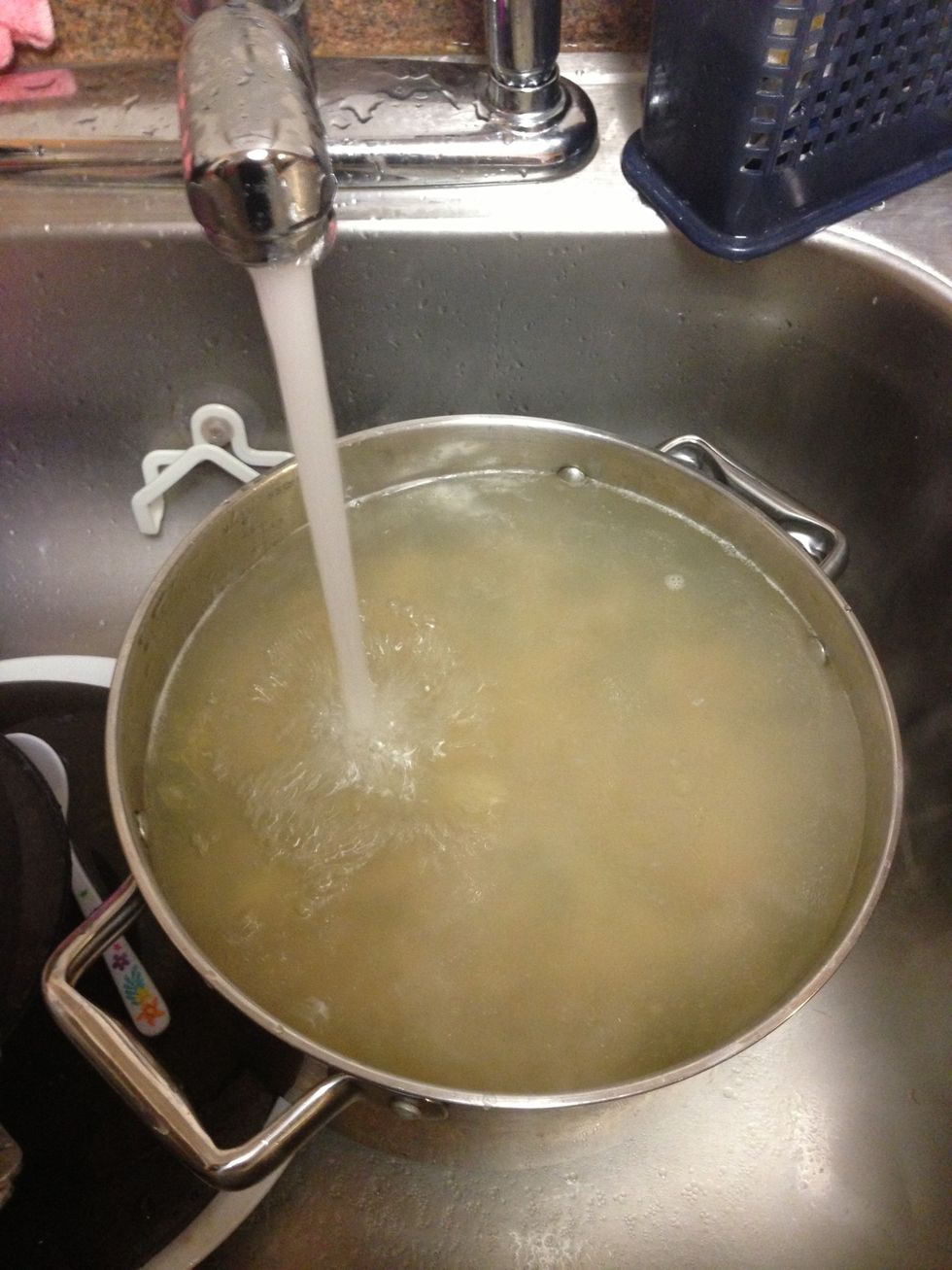 Wash the pasta with cold water so it wont get too soggy