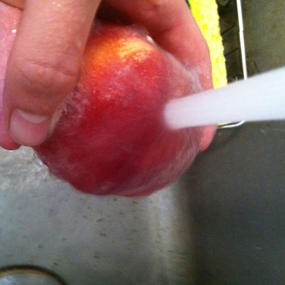 Wash the peaches