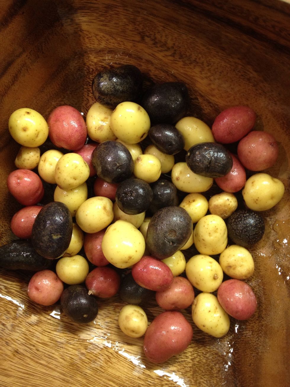 Wash the potatoes