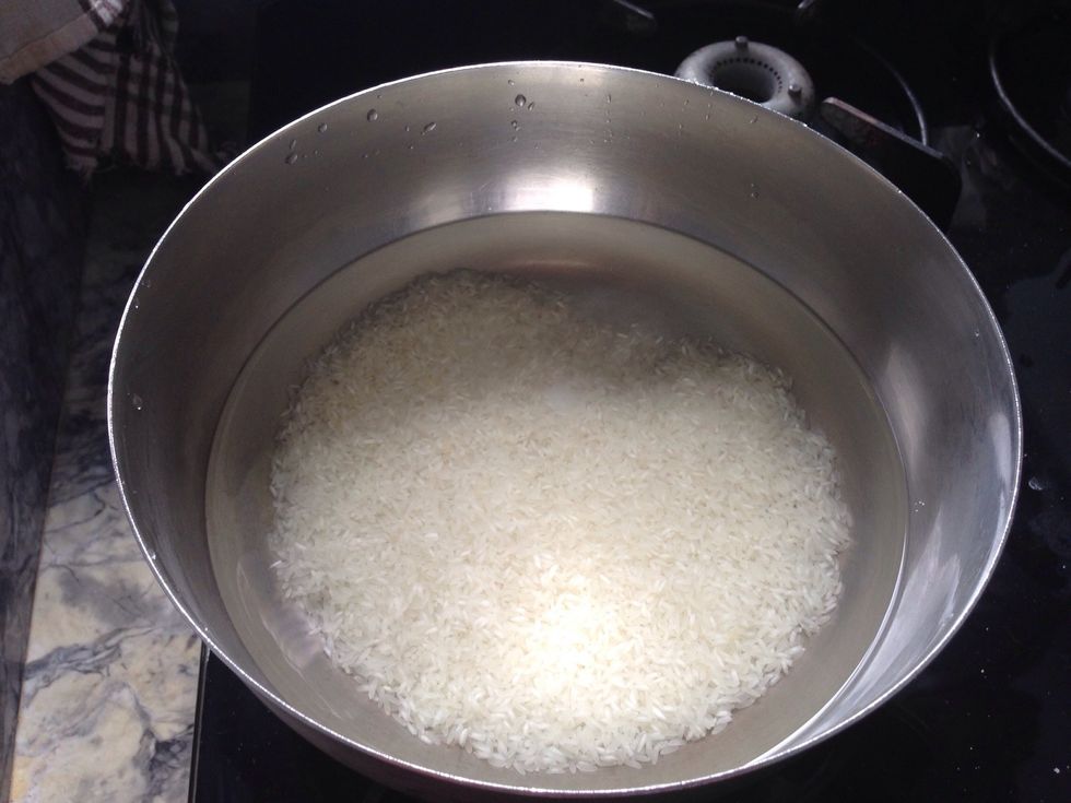 Wash the rice and soak for about 30 mins