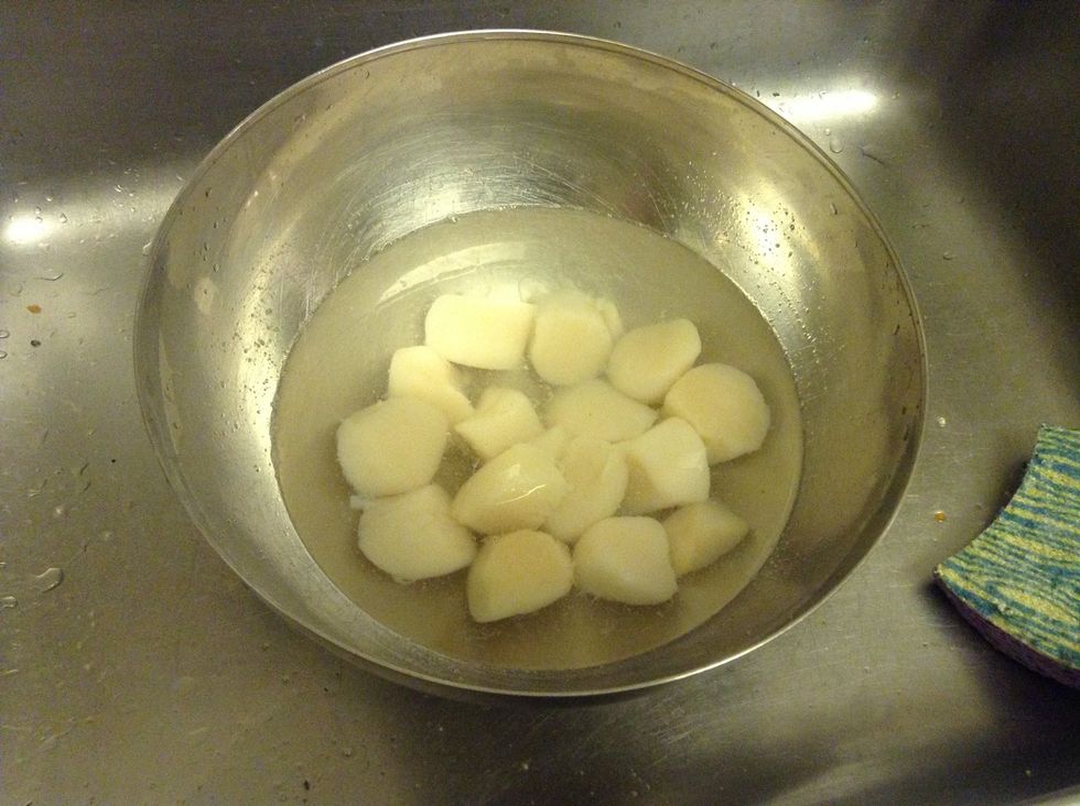 Wash the scallop