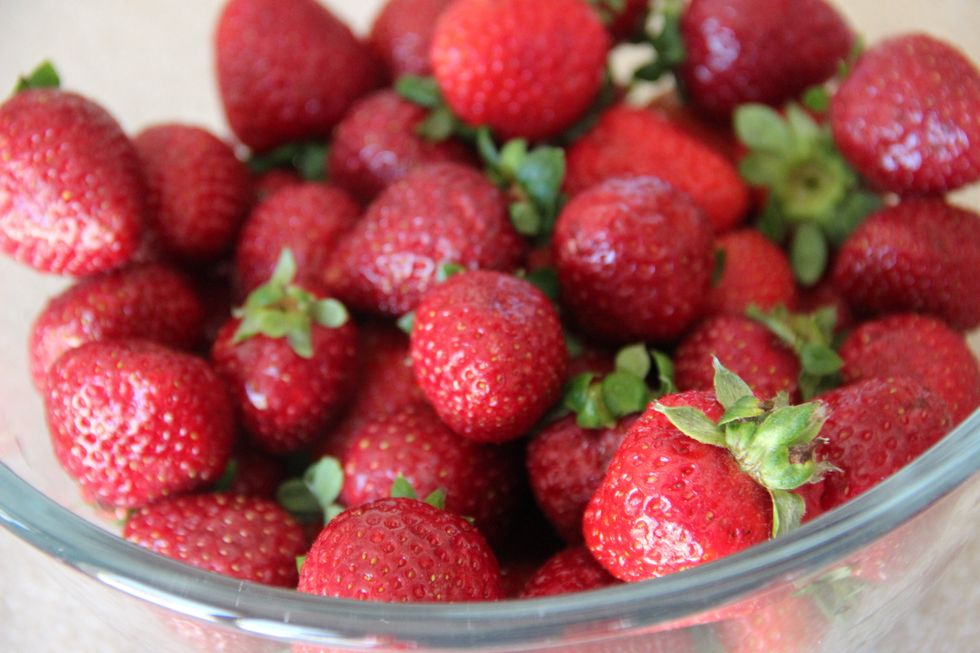 Wash the strawberries