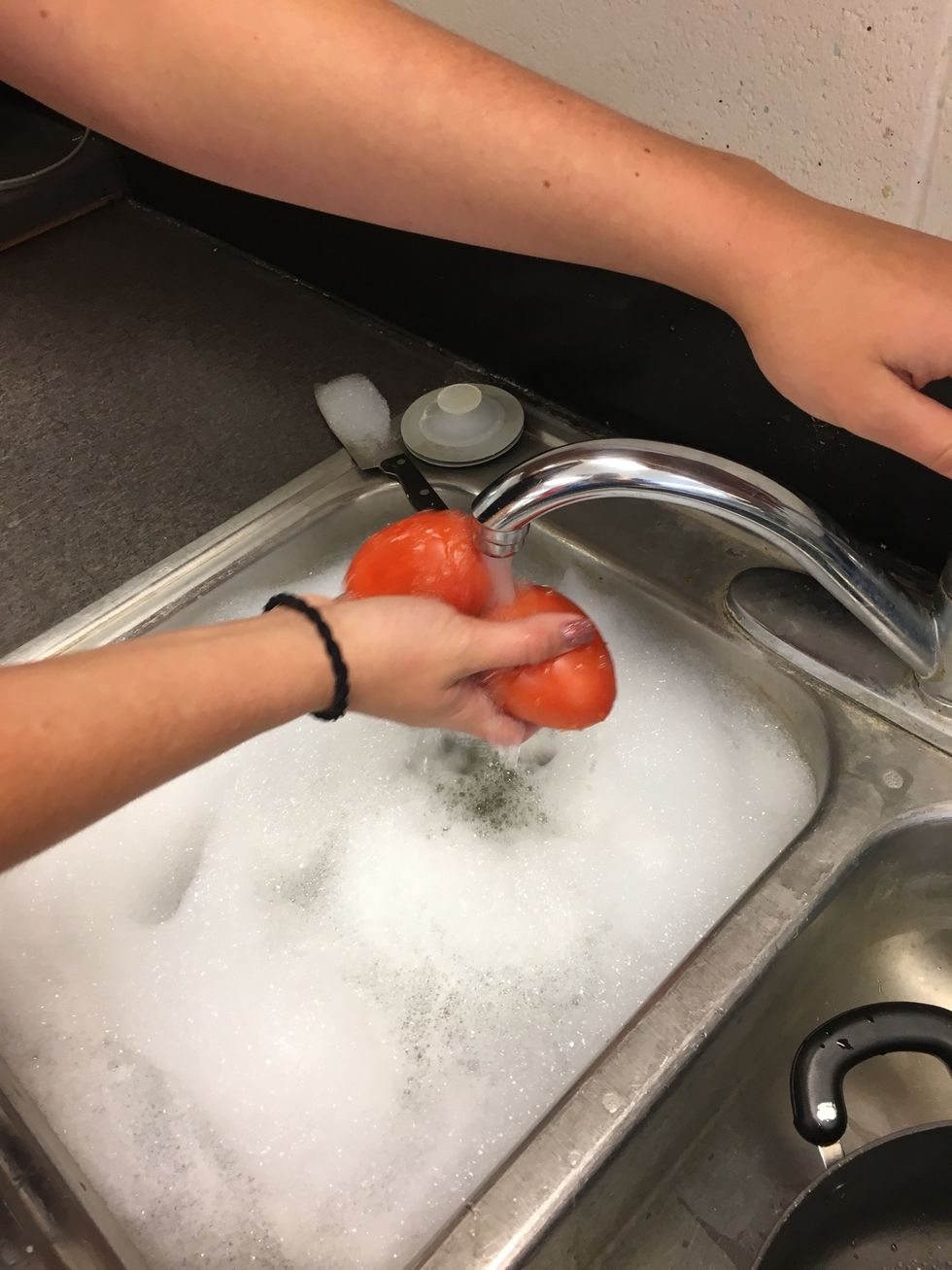 Wash the tomatoes